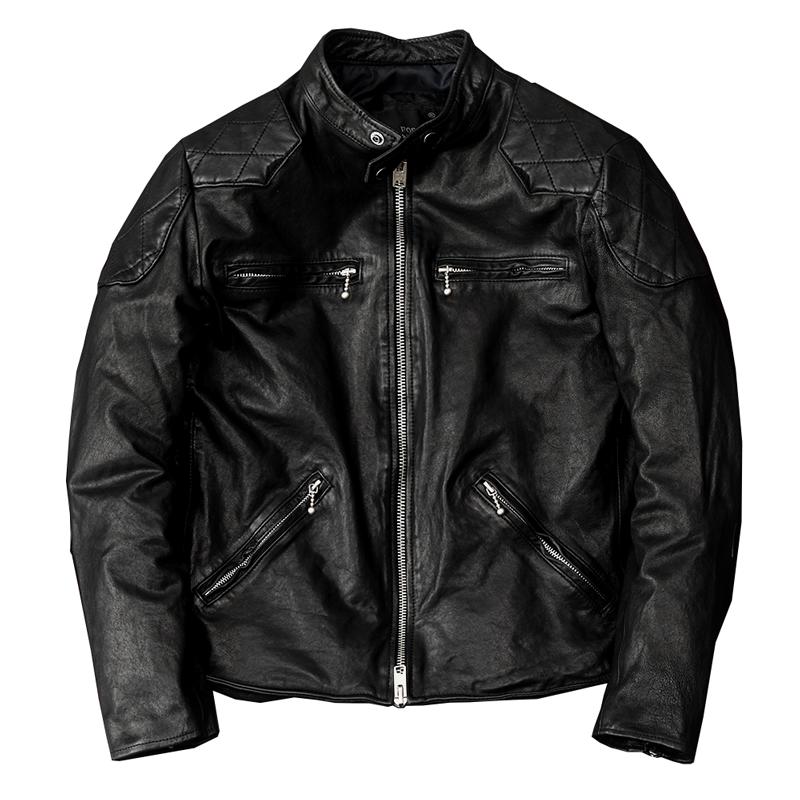 Korean Style New Trend Soft Lambskin Genuine Leather Jacket Men Slim Fit Biker Short Coat