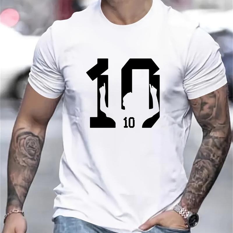 Number 10 Silhouette T-Shirt,Lightweight T-Shirt Breathable Cool, Comfortable Wear
