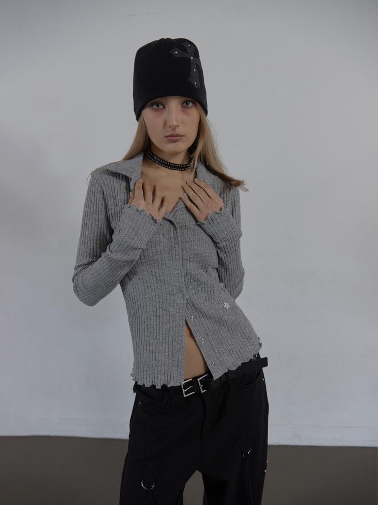 SETUP-EXE Cross Studded Beanie / Black