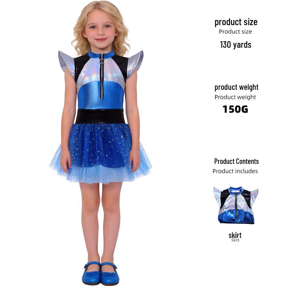 Shiny Metallic Alien Astronaut Costume for Adults & Kids - Perfect for Halloween or Cosplay Events. Child 130