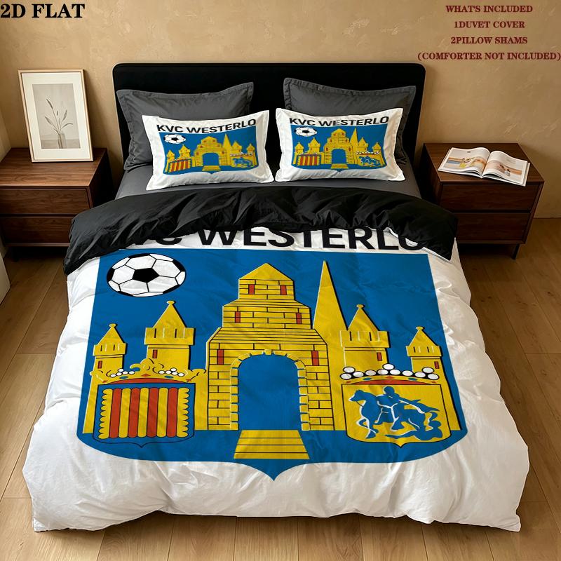 Kvc Westerlo Pattern Bedding uilt Set uilt Cover Pillowcase Home Decoration Birthday Gift (1 * duvet cover + 2 * pillowcase without core)