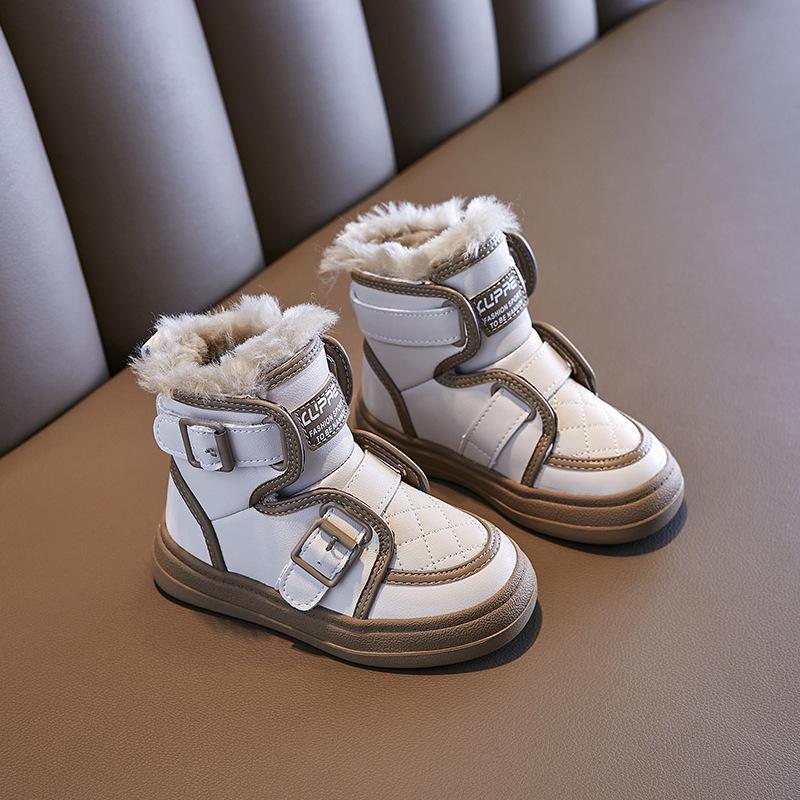 2024 Winter Kids  Motorcycle Snow Boots - Warm, Velvet-Lined, Trendy for Boys & Girls 27