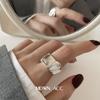 Ring Does Not Fade Niche Design Ins Opening Female High-end Sense Retro Cold Pearl Shell Versatile Irregular