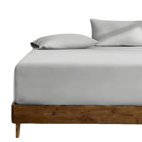 SowooHome Washable Fitted Sheet/Mattress Cover, Smooth To the Touch, Natural, Stylish, Solid Color, Moisture-Wicking, Quick-Drying, Single Size (100x2