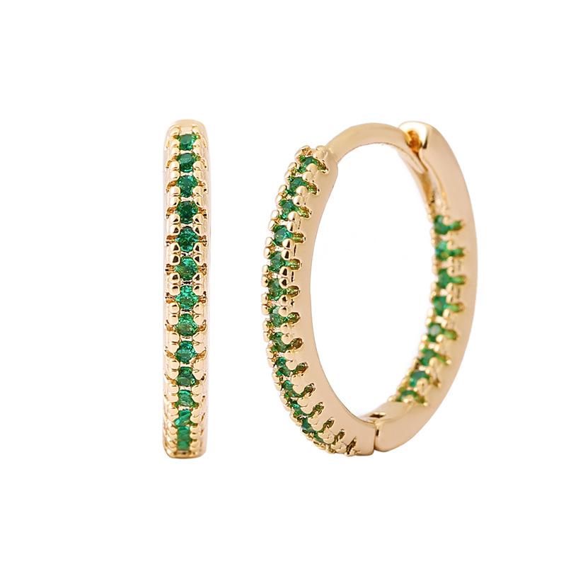 

ZAKOL Модные серьги-пусеты золотого цвета с круглым кубическим цирконием из меди для женщин, металлические хрустальные серьги для вечеринки, повседневные циркониевые