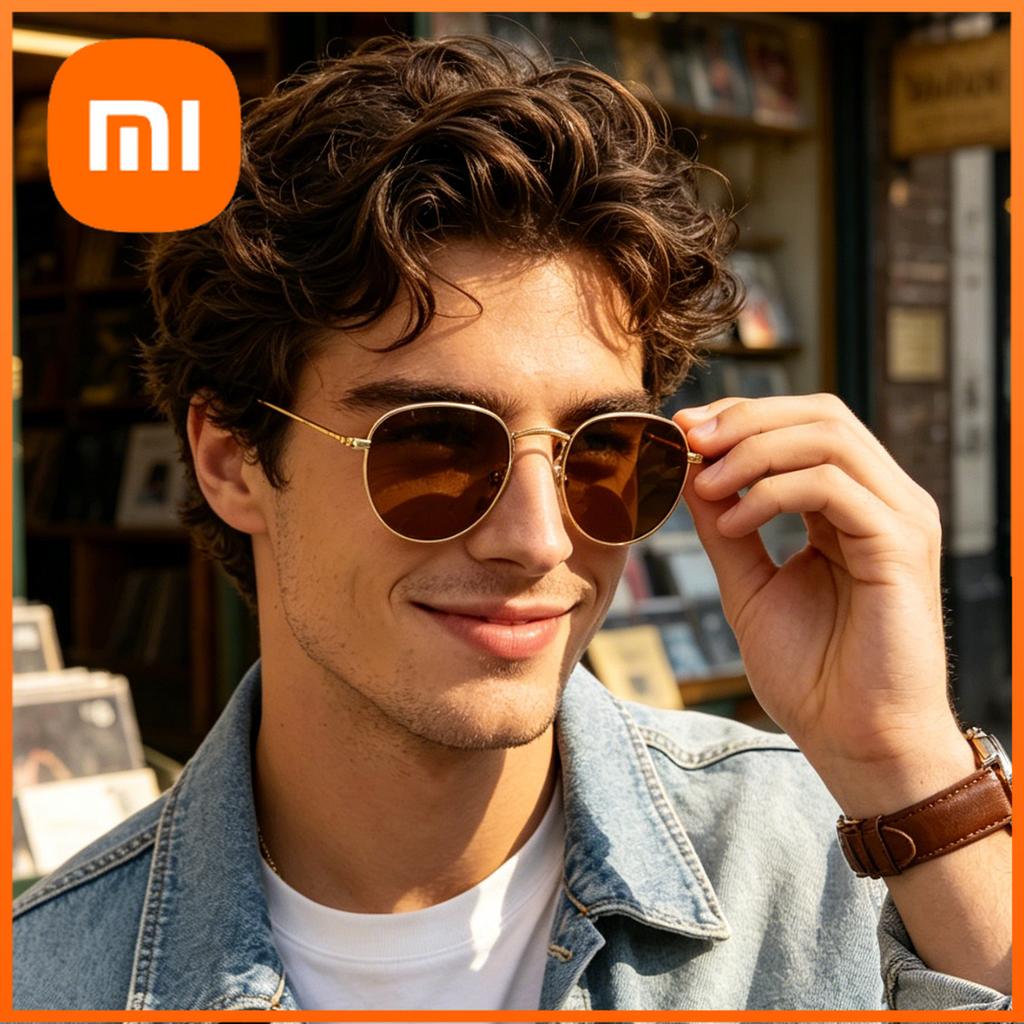Xiaomi Óculos de Sol Metal Redondo Vintage para Homens Mulheres UV400 Clássicos Retrô para Viagem Praia Diário Exterior 354