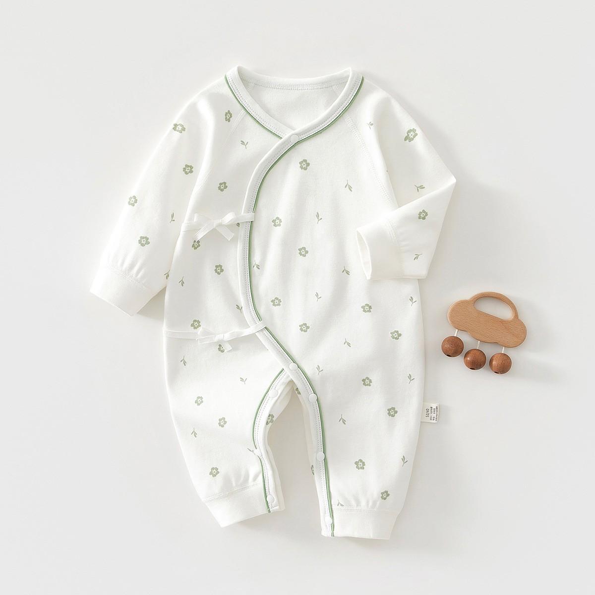 

Newborn Baby Romper 100% Cotton Kimono Style Onesie Spring Autumn Infant Crawling Suit Unisex 66
