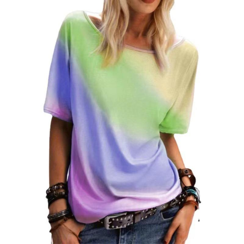 BITCED Blusas y Camisas Casuales de Moda para Mujer de Manga Corta con Cuello Redondo