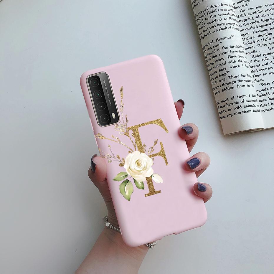 Fashion Flower Letters Shockproof Case For Huawei P Smart 2021 TPU Soft Cover For Huawei Y7A 2020 Y 7A Y7 A Phone Cases 6.67"