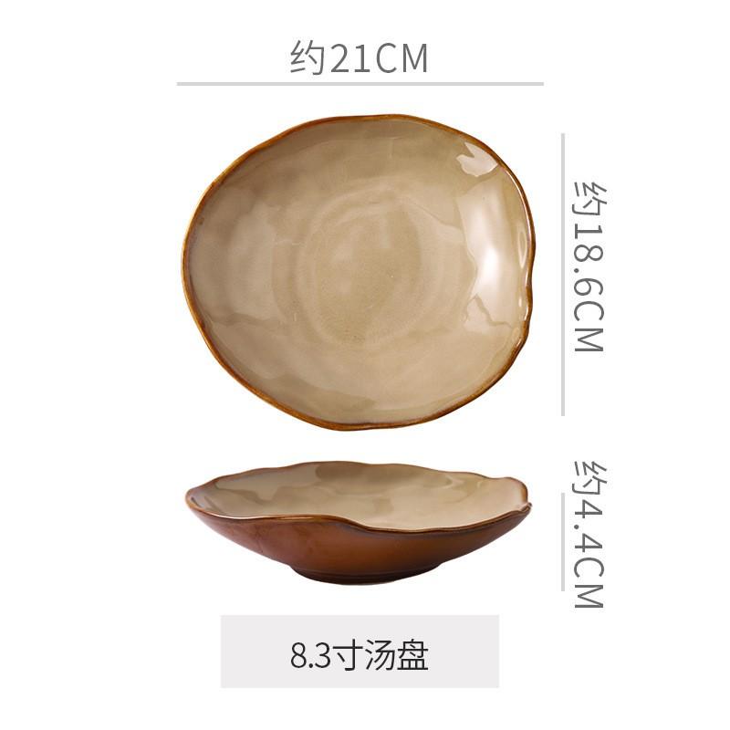 Handcrafted Japanese-Style Ceramic Irregular Shaped Dinnerware Set Rustic Minimalist Serving Plate Bowl Cup Adult Dining