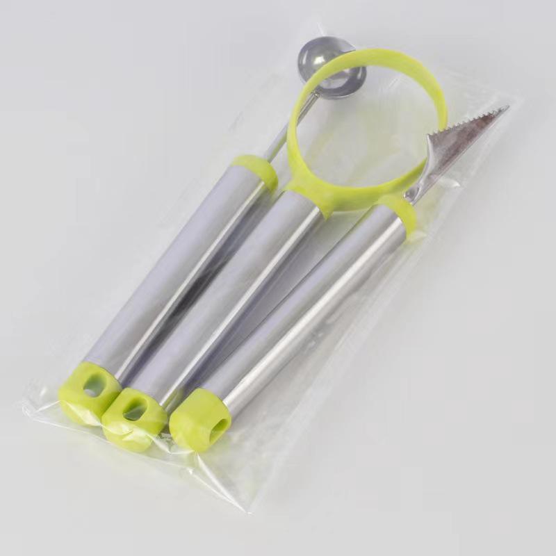 Stainless Steel Fruit Carving Tool Set: Watermelon & Cantaloupe Pitter, Corer, Ball Scooper