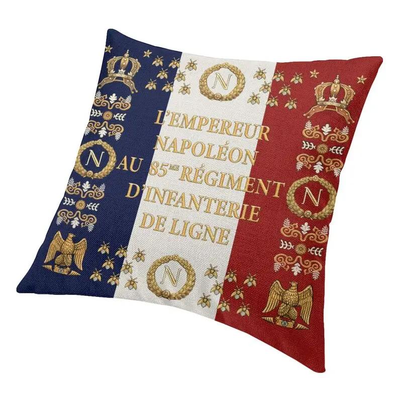 Napoleon Frankreich 85. Regiment Flagge Kissen 35X35 cm Französische Hibiskus De Lis Samt Nordische Wurfkissenhülle Auto Sofa