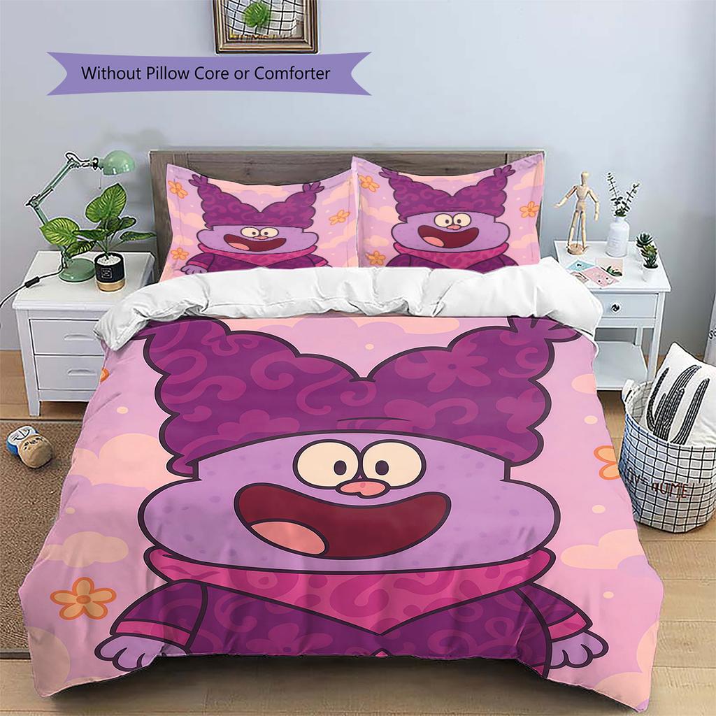 Chowder Muster Bettwäsche Steppdecke Set Heimdekoration Geschenk (1 Bettbezug + 2 Kissenbezüge (ohne Füllung))