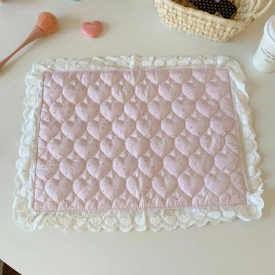 Kawaii Koreanischer Stil Liebe Spitze Gepunktet Kariert Tischset Untersetzer Niedlich Süßes Mädchen Fotoshooting Dekorative Matte Dekorative Tischdecke