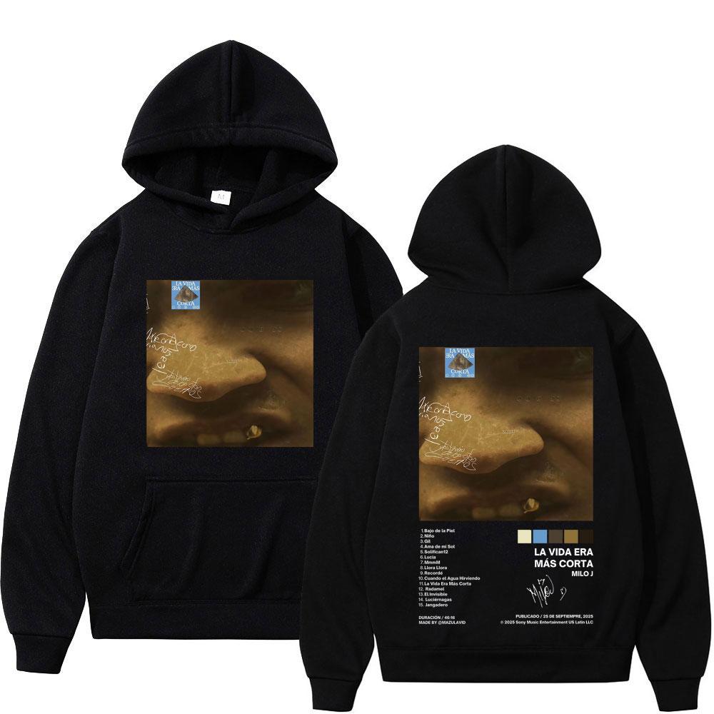 Felpa Grafica Album Rapper Milo J La Corta Uomo Donna Harajuku Pullover Felpa di Alta Qualità