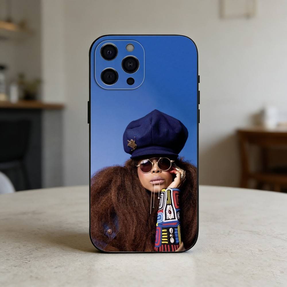 Erykah Badu Phone Case Silicone black Soft For IPhone 17,16,15,14,13,12,11,SE,Plus Pro Max