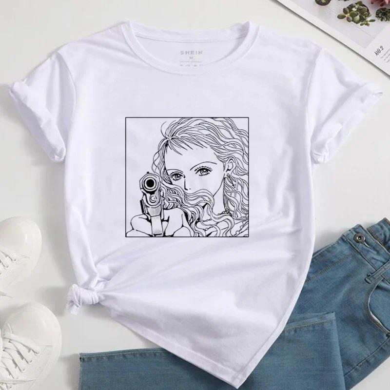 Nana Japanese Anime Summer Short Top T-shirt Women's Heart Pattern Anime T-shirt White Short Sleeve Casual Harajuku T-shirt Top