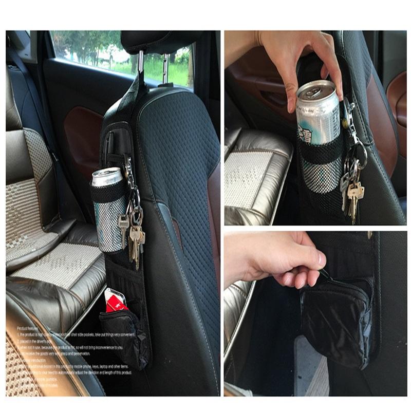 Car Seat Organizer Auto Seat Side Storage Hanging Bag Multi-Pocket Drink Holder Mesh Pocket Car Styling Organizer