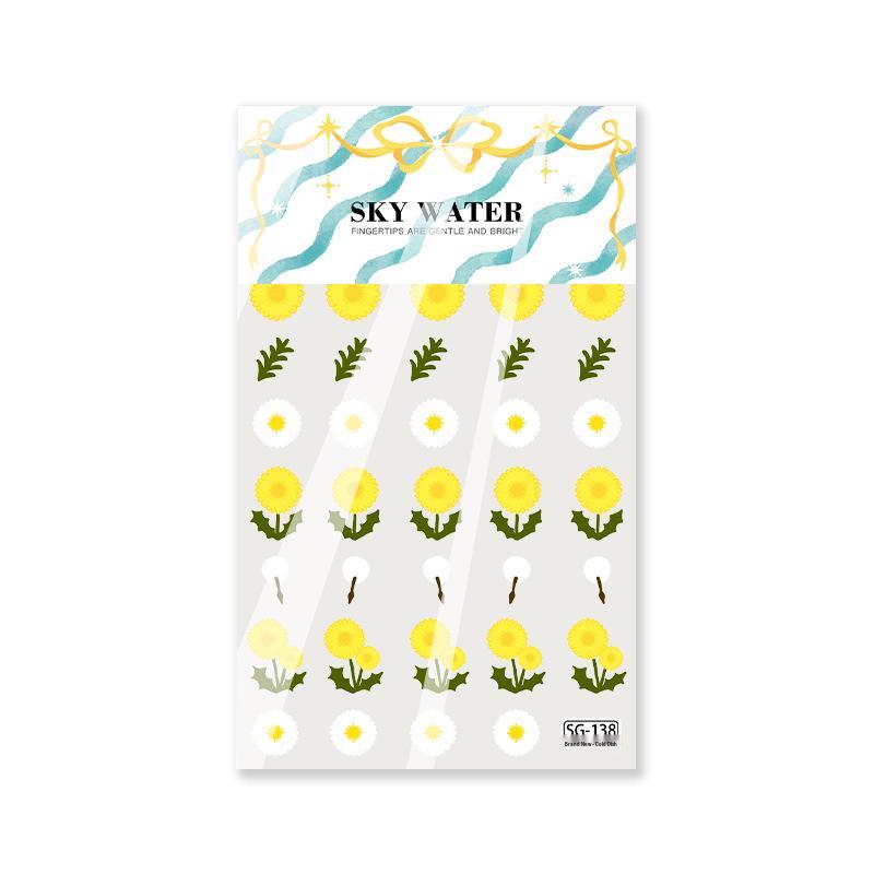 Sunflower 6D Embossed Nail Art Stickers - Cute, Simple Design for DIY Decoration