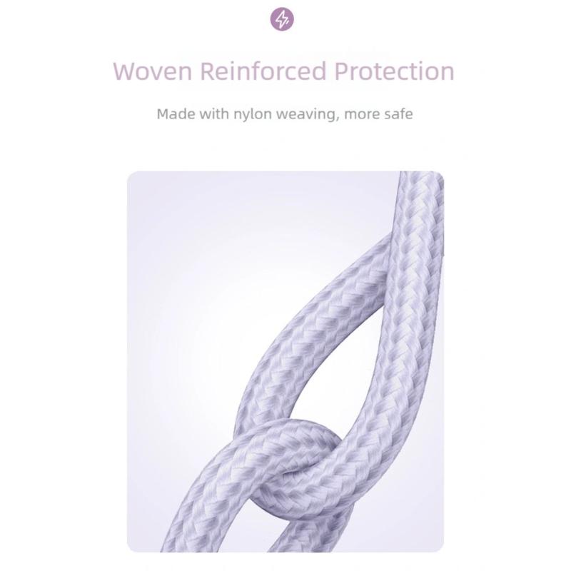 Triple Port USB C Chargers Cable 120cm Nylon Braided Cord Simultaneous Charging for Smartphones Tablets