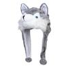 [NazyJnn] Plush Animal Hat for Halloween, Perfect for Kids and Adults, Cute with Ears, Cosplay, Winter Gear, Funny Husky Gift