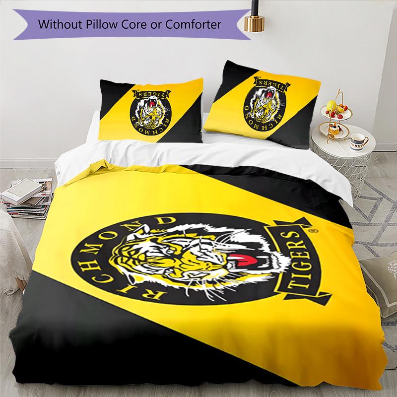 Richmond Tigers 3pcs Bedding Set Duvet Cover Closure Includes 1 Duvet Cover & 2 Pillowcases for All Seasons Bedroom Home Dorm Decor