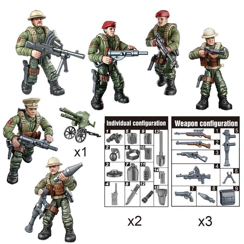 Zweiter Weltkrieg WK2 Armee Militär Amerikanische Soldaten Swat Moc Spezialeinheit DIY Modellbausteine Steine Spielzeug für Geschenk