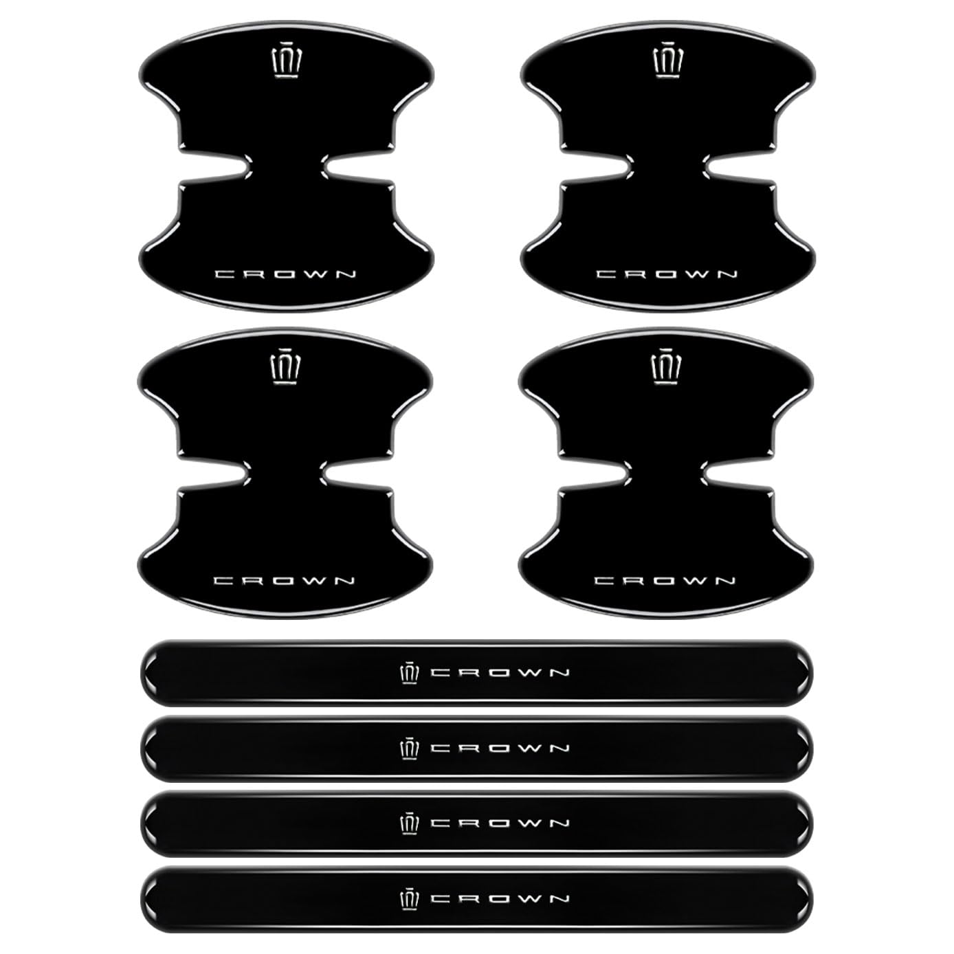 

HUDIY Door Handle Protectors for Toyota Crown 35 Black with Silver Protective Door Car Door Knob Silica Gel Protective Film for Car Compatible with