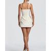 2026 New Women's Sexy Square Neck Sleeveless Bodycon Strap Waist-Cinching Short Dress