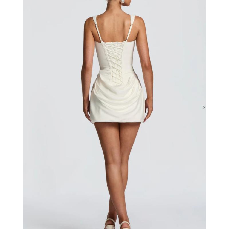 2026 New Women's Sexy Square Neck Sleeveless Bodycon Strap Waist-Cinching Short Dress
