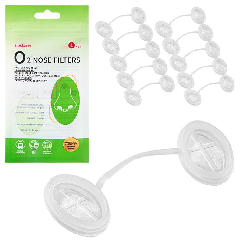 Disposable Invisible Nose Mask Filter Nasal Dilator Dust-Proof Anti-Dust Powder Haze Industrial Nose Plug S M L XL 10-Pack
