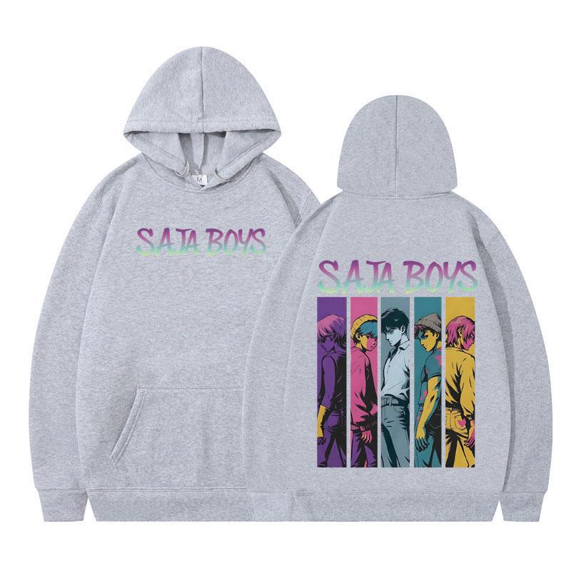 KPop Demon Hunters Saja Boys Fashion Graphic Hoodie Men Women Vintage Tracksuit Long-sleeved Loose Casual Oversized Sweatshirt