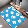 Playful Teeth Cartoon Pattern Rug Non-slip Rug Suitable for Living Room and Bedroom Sofas.