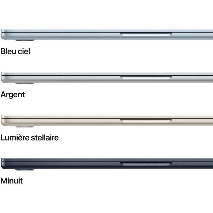 Apple - 13,6" MacBook Air M4 (2025) - RAM 16Go - Stockage 256Go - CPU 10 cœurs - GPU 8 cœurs - Minuit