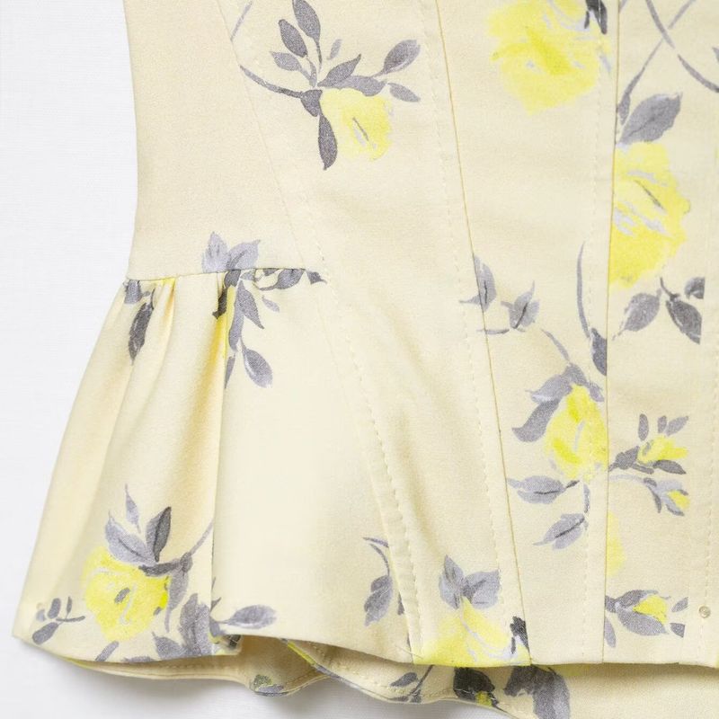 Kaslead New Women Clothes Western Style Simple and Versatile Flowers Print Poplin Top 3152115 119