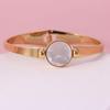 Mother-of-Pearl Shell Round Openable Women's Stainless Steel Bangle