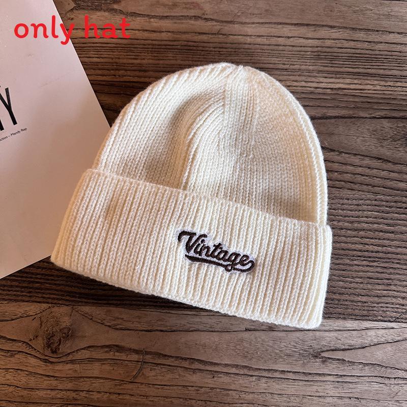 Embroidery Letter Fashion Neutral Casual Warm Knitted Hat For Autumn Winter And