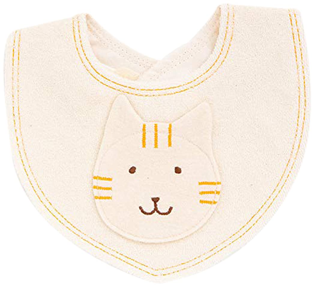 

Y-1288 Pumpkins BABY 100% Organic Cotton [Cat Series] Cat Mini Bib Made in Japan (Natural)