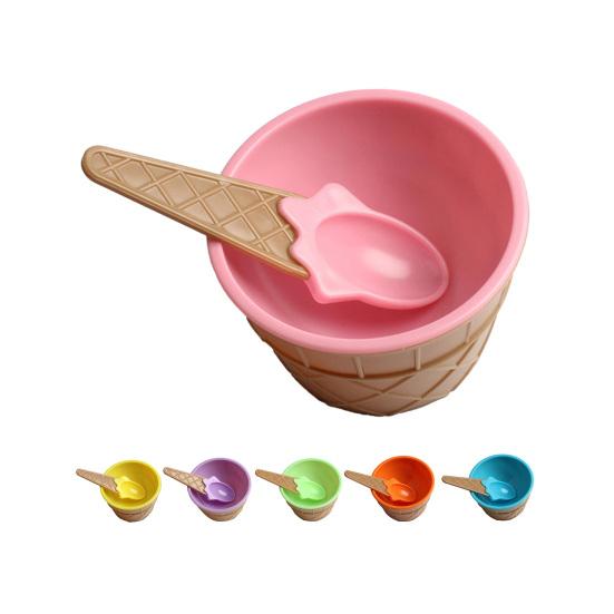 1 Set Schüssel Eisbecher Umweltfreundlich Cartoonform Plastik Dessert Joghurtbecher
