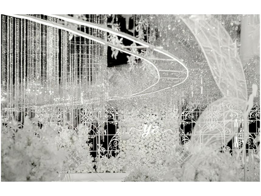 Seven-Color Transparent Crystal Bead Curtain for Wedding and Christmas Tree Decoration