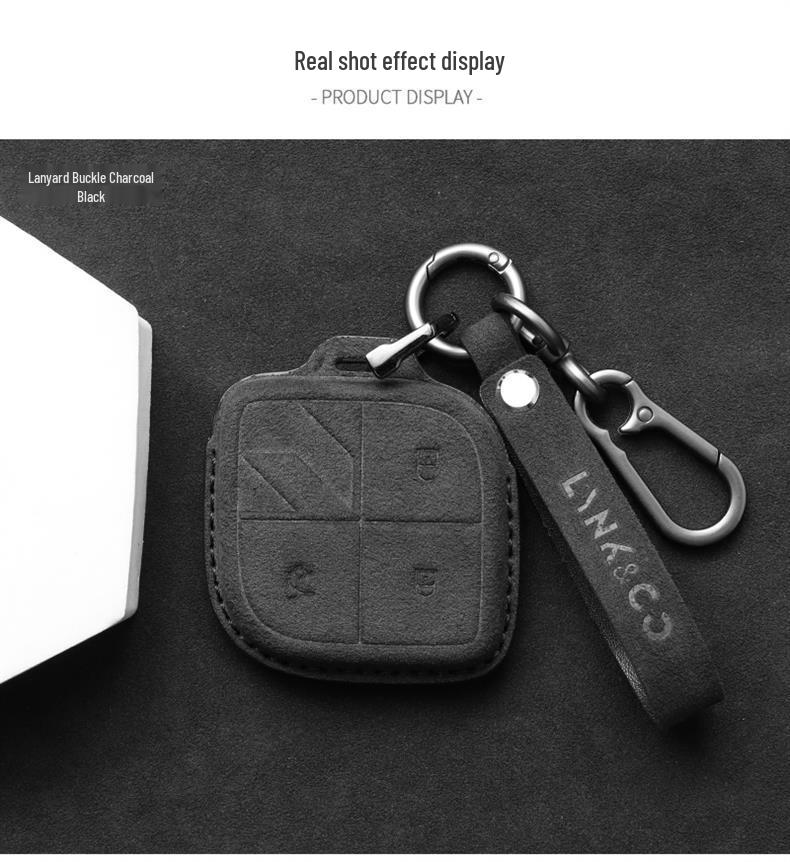 Lynk & Co 08 Key Case Pro: Full Coverage Halo Suede Protective Car Keyring