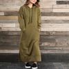Vestito Felpa con Cappuccio da Donna Moda Orlo Allacciato Midi Accappatoio con Cappuccio Lungo Vestidos Inverno Caldo Casual Largo Vestito Felpa