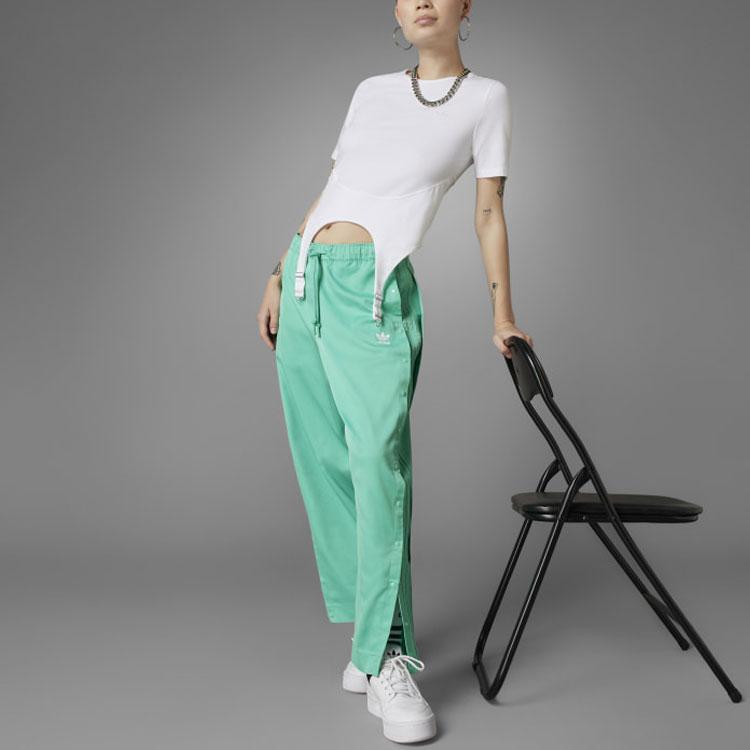 Adidas Originals Solid Color Casual Round Neck Fitted Short Sleeve T-Shirt Women Tops White HF2015