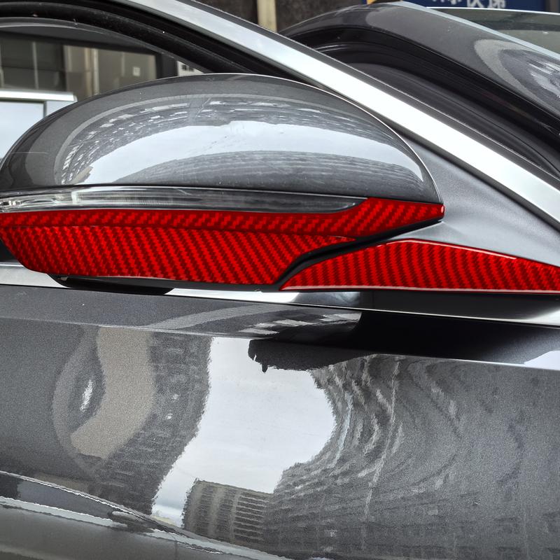 For Mercedes Benz C-Class W206 -2024 Auto Door Trim Seat Adjustment Red Carbon Fiber Decorative Car Accessory Sticker