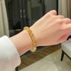 Natural yellow crystal bracelet for women, unique gift, Brazilian yellow loose beads, golden rutilated crystal bracelet