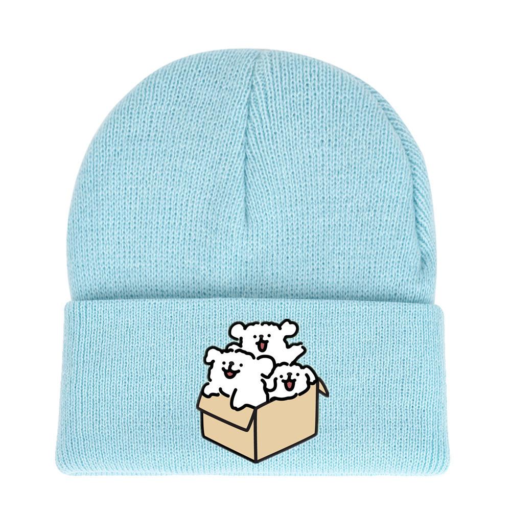 Winter Maltese Knit Hat With Printed Design For Men Women Casual Weather Cold