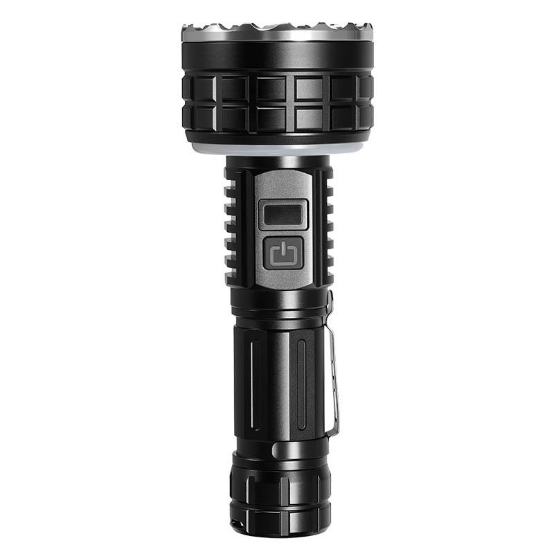 LED Powerful Rechargeable Flashlight Compact Outdoor Home Use with Digital Display Short Model Handheld Torch Light