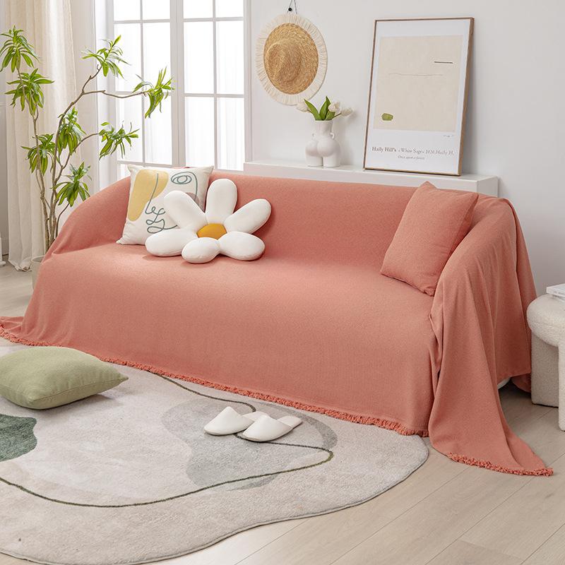 

Круглая пряжа из синели, диванное полотенце, цельное тканевое одеяло, однотонное, с кисточкой, четыре сезона, универсальное, скандинавское, одно, два, три, комбинация 180*130cm