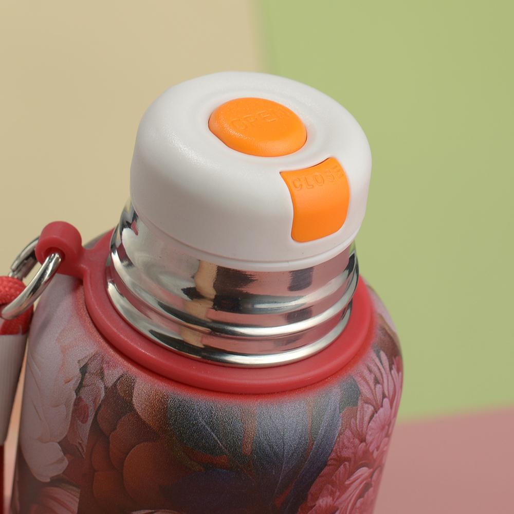 Floral Chinese-Style 316 Stainless Steel Insulated Tea Infuser Cup with Water Separation