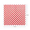 25 Sheets Checkered Sandwich Wrappers, 9.8" x 9.8" Dry Wax Paper, Grease Resistant Black Red Burger Food Basket Liner Oilpaper